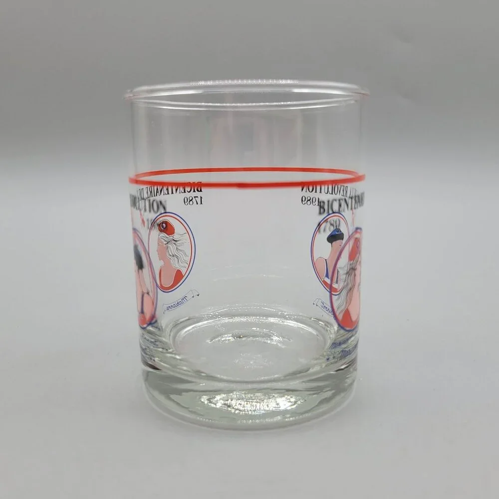 Cerve Bicentenaire De La Revolution 1789-1989 Blown Glasses Marianne Dumont - Picture 6 of 12